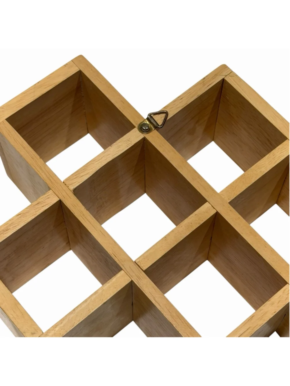 Wood Wall Display Shelf Shadow Box 14 Cubby Hanging Mini Cube Display Spice Rack
